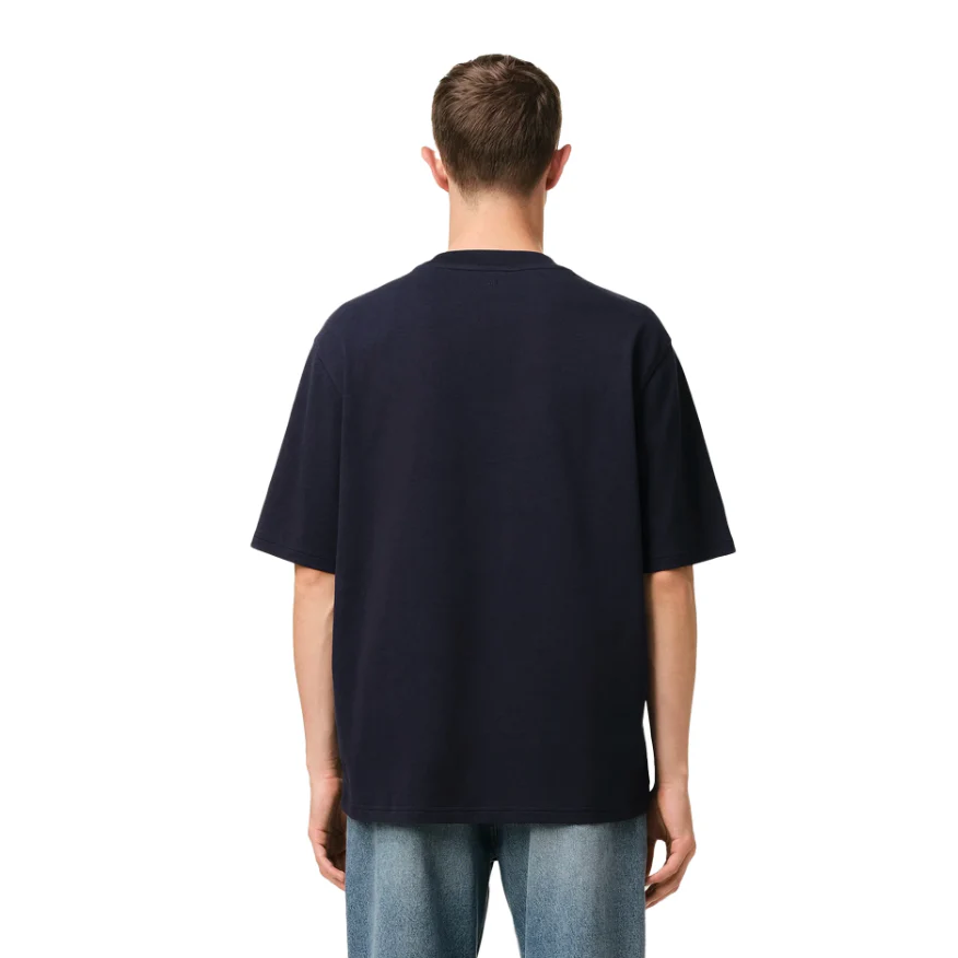 AMI Paris Ami de Coeur Patch T-Shirt Navy Blue - Image 4